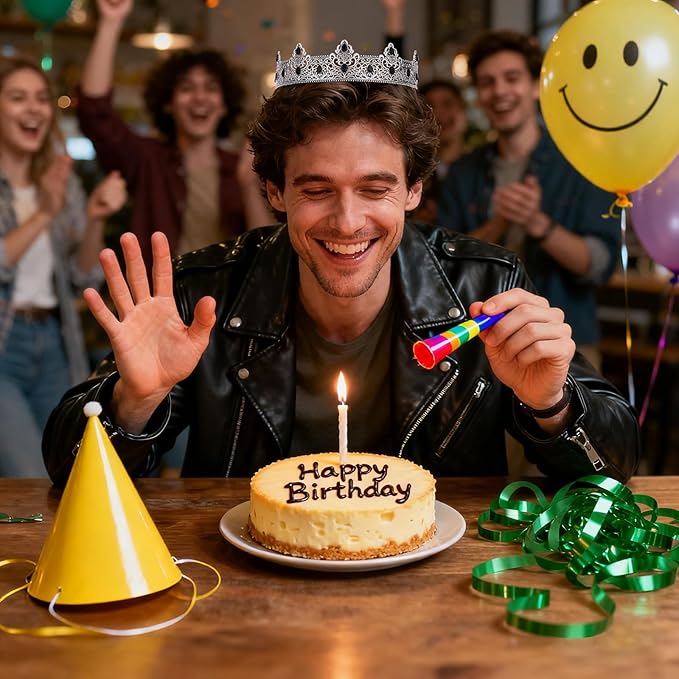 King Crown and Birthday Sash Birthday Decorations for Men Boy Royal Medieval Headband for Cosplay Prom Halloween Costume