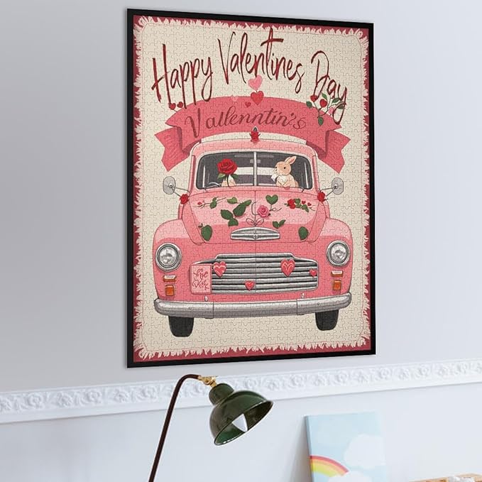Jigsaw Puzzles for Adults 1000 Piece - Happy Valentine's Day Wooden Puzzle，Unique Gifts for Wall Art ，Family Puzzles，Educational Games，Challenge Puzzles Puzzle Games