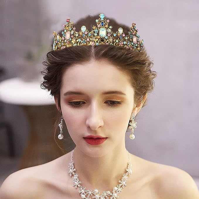 Didder Baroque Vintage Crowns and Tiaras - Royal Princess Crowns for Girls and Women - Wedding, Halloween, Christmas, Prom, Birthday and Party