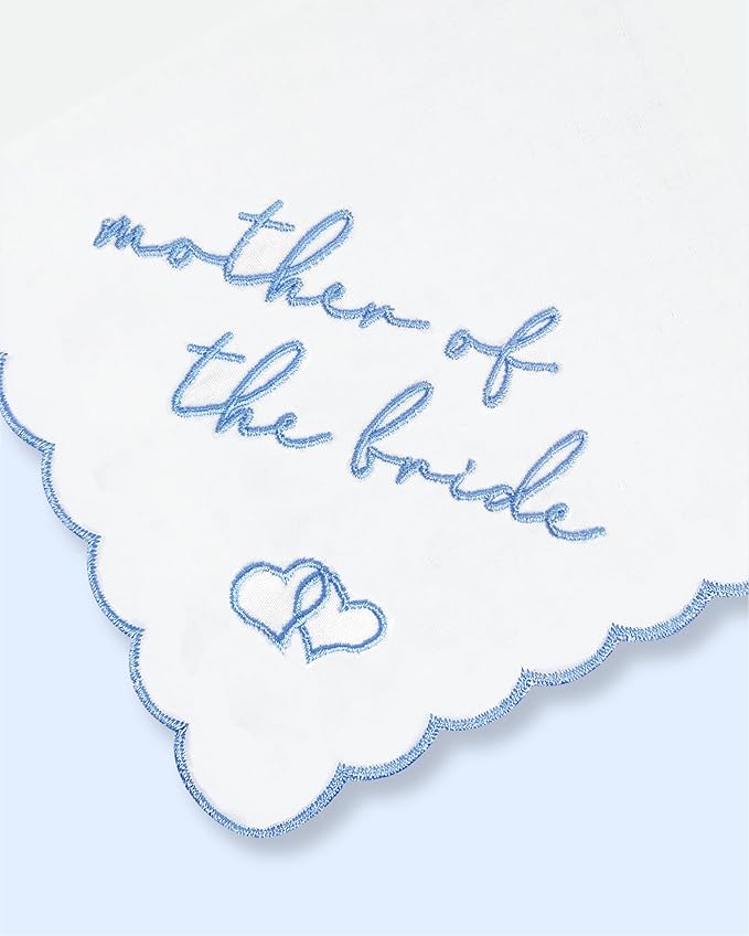 Bride Squad Wedding Handkerchief | Gifts for Mother Of The Bride & Mother Of The Groom | Something Blue for the Wedding Day