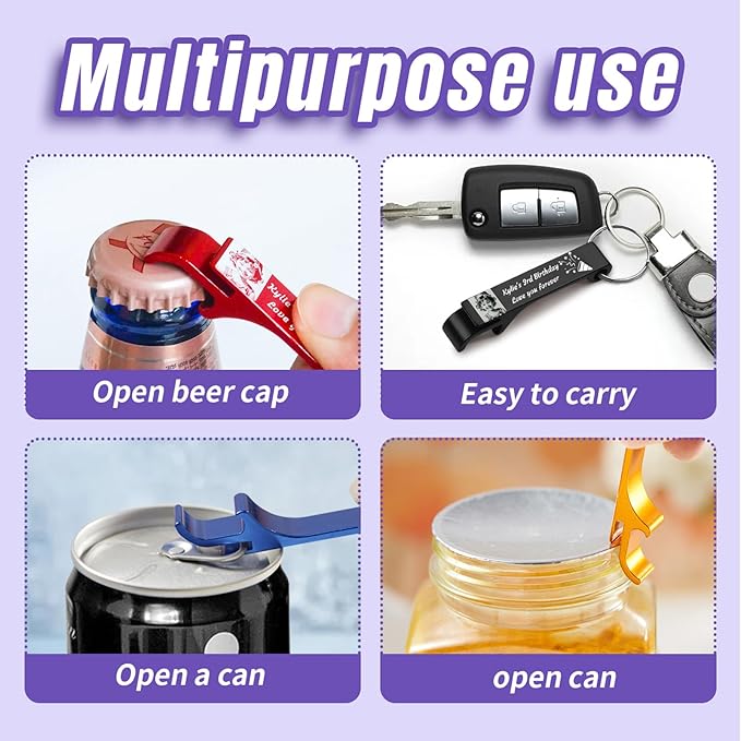 30pcs Personalized Bottle Opener - Custom Bottle Opener Keychain for Wedding, Anniversary, party,Support for Customized Logos