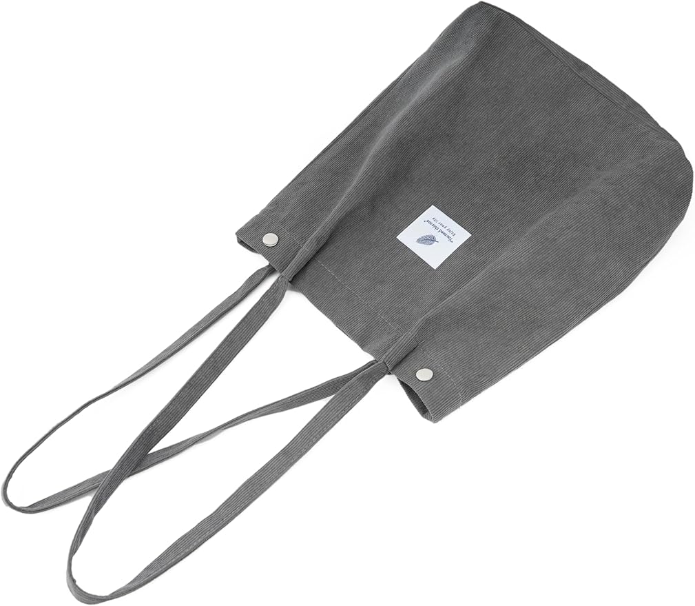 Corduroy Tote Bag Cute Tote Bags for Women Shoulder Bag with Inner Pocket for Work Beach Travel and Shopping Grocery