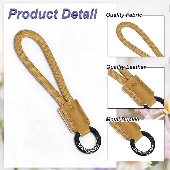 PATIKIL Handmade Cowhide Key Chain,Stylish Bag Pendant Leather Car Key Lanyard Mobile Phone Keychain Accessories, 2 Pack