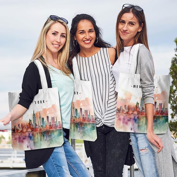 Jeilink New York Souvenirs and Gifts Beach Weekender Tote Travel Reusable Grocery Bags Girls Trip