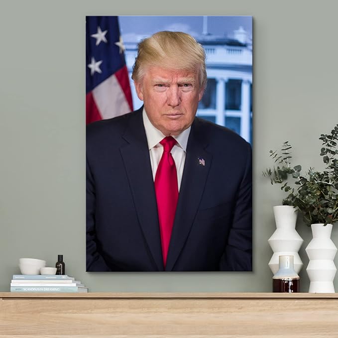 wall26 - Portrait of Donald Trump (45th President of The United States) - American Presidents Series Canvas Wall Art Ready to Hang - 24x36 inches