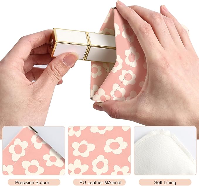 2Pcs PU Leather Small Squeeze Coin Purse Pouch Mini coin Bag Unique And Cute Wallet Cosmetic Bags Change Bag For Women Girls Men （Black and Pink Flowers
