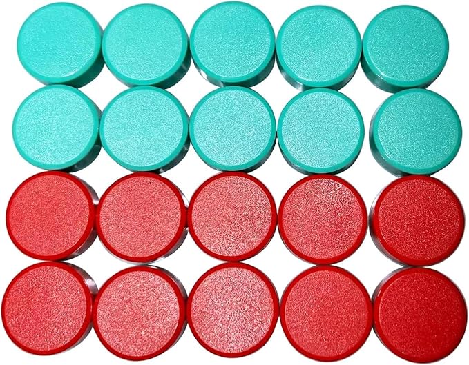50 Pack Cute Magnets for Fridge, Magnet,Round White Board Magnets, Whiteboard Magnet Fridge for Locker, Kitchen, Office and Classroom (Red &Green)