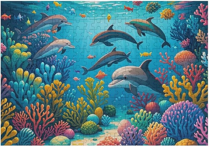 Wooden Puzzle - Sea World Wooden Puzzles for Adults 300 Pieces Challenge Puzzles，Educational Games，Family Puzzles，Unique Gifts for Wall Art ，Funny Puzzles