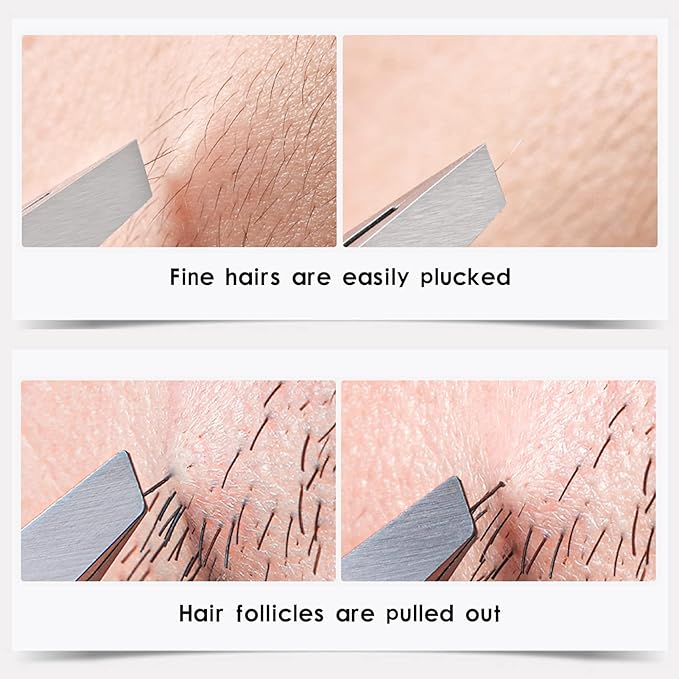 Stainless Steel Precision Eyebrow Tweezers Flat Tweezers for Eyebrows for Women-for Facial Hair and Ingrown Hair Removal Beauty Tools