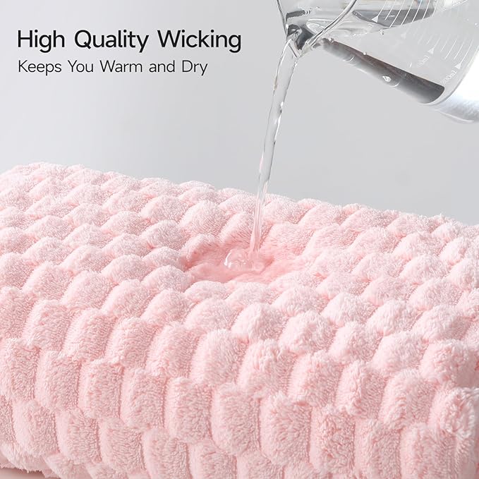 REDKISS Microfiber Bath Towels Set of 4-27x55 Inch Large Waffle Bath Towels for Body, Highly Absorbent, Super Soft, Lint Free Fluffy Shower Towel for Bathroom,Gym, Lightweight Towel Set Pink,Yellow