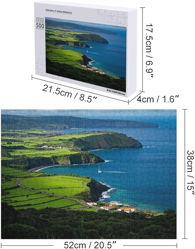 Miguel Island Azores Portugal - 500 Piece Jigsaw Puzzles for Adults，Stress Relieving Game Props Positive Thinking Puzzles Party Entertainment Puzzles for Adults and Teens Toy