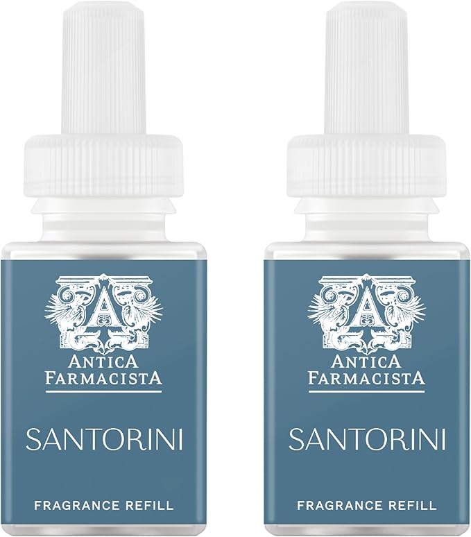 Pura & Antica Farmacista Home Scent Refill - Smart Home Air Diffuser Fragrance - Up to 120-Hours of Luxury Fragrance per Refill - Household Essential - Safe Diffuser - 2 Pack, Santorini