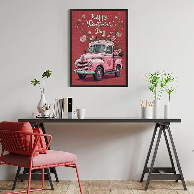 Jigsaw Puzzles for Adults 500 Piece - Happy Valentine's Day Wooden Puzzle，Puzzle Games， Stress Relief Games，Funny Puzzles，Unique Gifts for Wall Art ，Family Puzzles，Educational Games