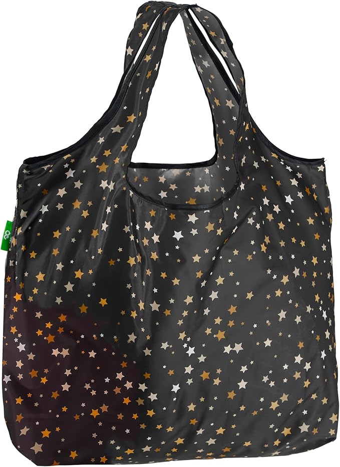 ECO CHIC Foldable Reusable Large Grocery Bags - Foldable Grocery Bags - Lightweight, Recycled & Reusable Shopping Bag - Waterproof, Packable Tote Fitting in Fine Grocery Bag Carrier