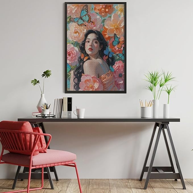Wooden Puzzle - African American Afro Woman Jigsaw Puzzles，Wooden Puzzles for Adults 1000 Pieces Unique Gifts for Wall Art，Challenge Puzzles，Educational Games，Family Puzzles