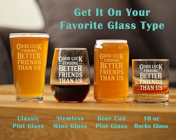 Good Luck Finding Better Friends Than Us - Insulated Coffee Tumbler Cup with Sliding Lid - Stainless Steel Insulated Mug - Funny Farewell Gift For Best Friend Moving Away - Yellow
