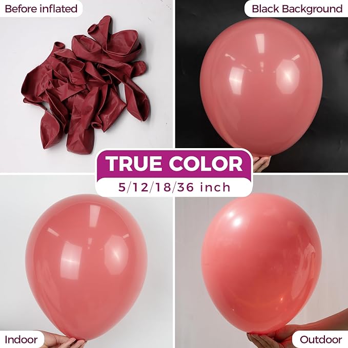 Bezente Dusty Pink Giant Balloons 36 Inch - 8 Pack Jumbo Pink Balloons Large Round Rose Pink Latex Balloons for Birthday Wedding Anniversary Bridal Shower Gender Reveal Boho Theme Party Decoration