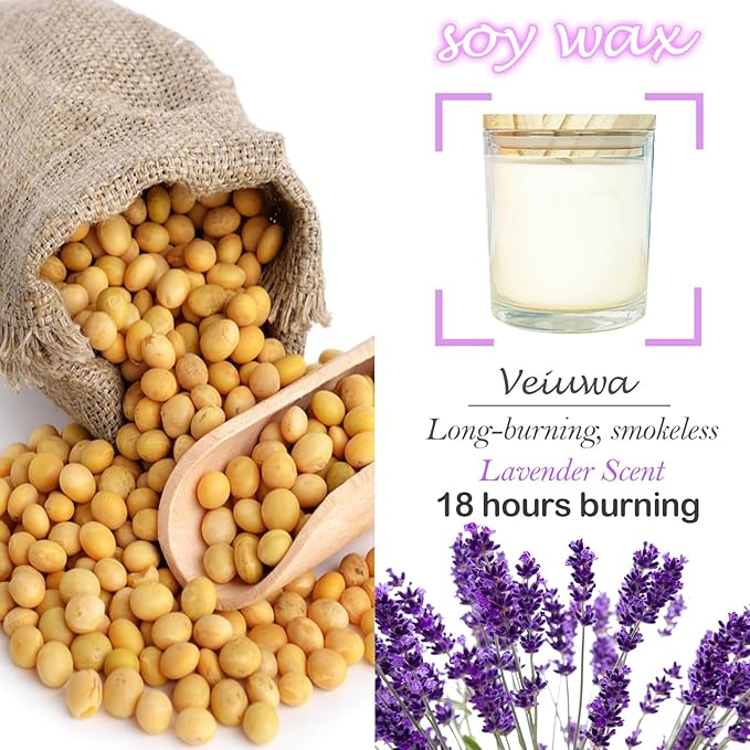 12 Pcs 6 Oz Mini Soy Candles,Lavender Scented Bulk Candle Set,Aromatherapy Candle,Great Stress Relieving Scented Candles for Girls as a Gift for Birthdays, Weddings Party Favors!