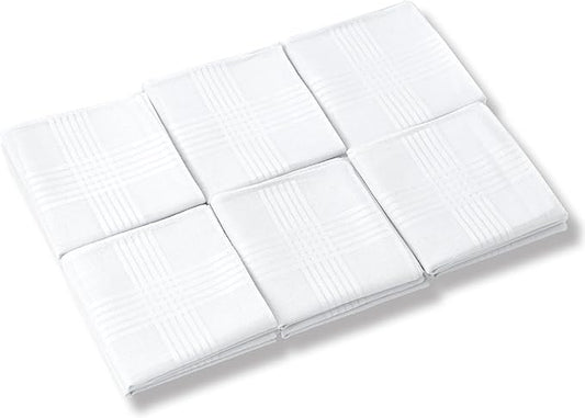 Gifts Cotton Handkerchiefs 100% Soft Cotton 12-Pack White handkerchif and Blue cotton handkerchief for Men and Women