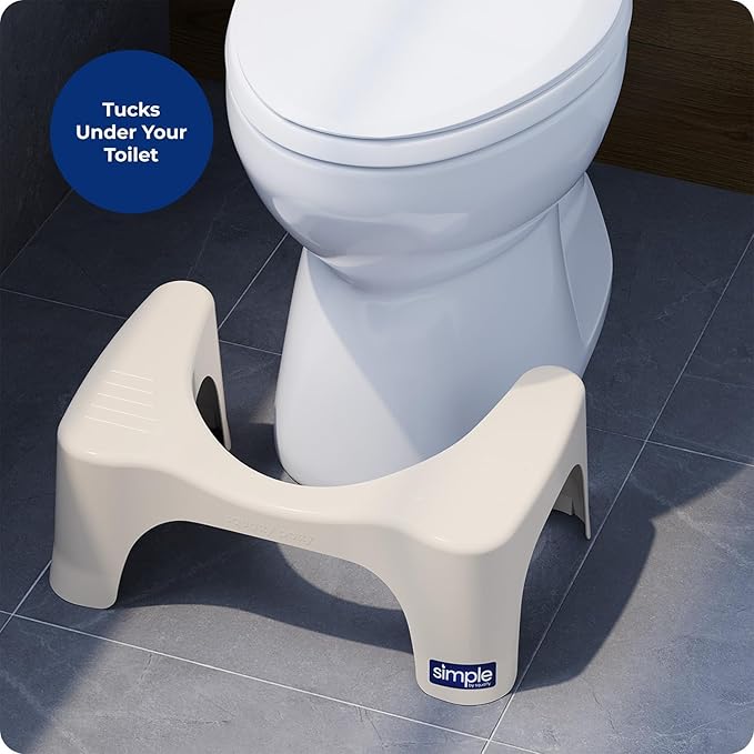 Squatty Potty Simple Bathroom Toilet Stool, Buttercream 7", Ergonomic Stool – Posture-Enhancing Bathroom Footrest for Improved Digestion & Constipation Relief