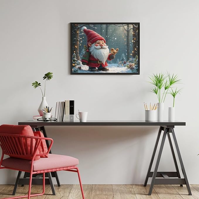 Wooden Puzzle - Vintage Christmas Gnome Wooden Puzzles for Adults 500 Pieces Challenge Puzzles，Educational Games，Family Puzzles，Unique Gifts for Wall Art ，Funny Puzzles