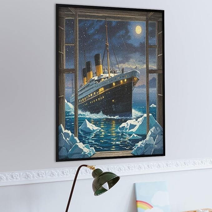 Puzzles for Adults 1000 Pieces Wooden Jigsaw Puzzle - Silent Ship Theme Puzzle，Party Games，Family Toys，Educational Puzzles，Stress Relief Wooden Puzzle，Gifts for Family，Colleagues and Friends