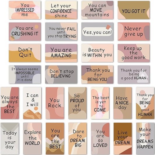 Xuhal 60 Pcs Inspirational Magnets Bulk Rectangle Positive Affirmation Magnets Decals Decorative Inspiring Fridge Magnetic Stickers for Adults Team Motivational Gifts (Light,Boho)