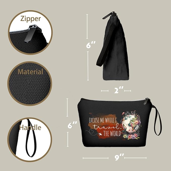 Travel Women Birthday Gifts for International Travelers Makeup Cosmetic Bag Organizer Female, Friend,Daughter,Mom,Sister,Christmas
