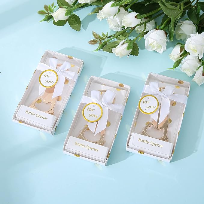 24 pcs Bottle Opener Baby Shower Favors,Baby Shower Return Gifts for Guest Baby Shower Souvenir Supplies Parent to Be Party Souvenirs Gift with Exquisite Packaging Decorations(24, White-M)