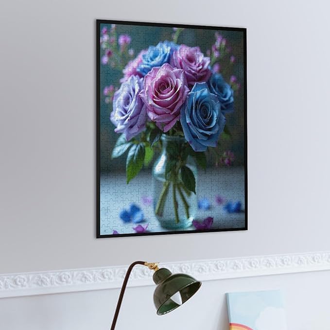 Jigsaw Puzzles for Adults 500 Piece - Colored Rose Themed Wooden Puzzles，Educational Games，Family Puzzles，Unique Gifts for Wall Art ，Funny Puzzles，Stress Relief Games，Puzzle Games
