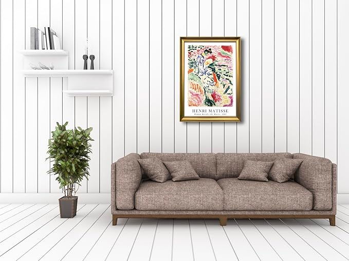 Wieco Art Large Framed Wall Art Woman Beside the Water 1905 by Henri Mattise Abstract Colorful Art Matisse Posters Canvas Prints for Wall and Home Office Decorations Bronze Gold Frame