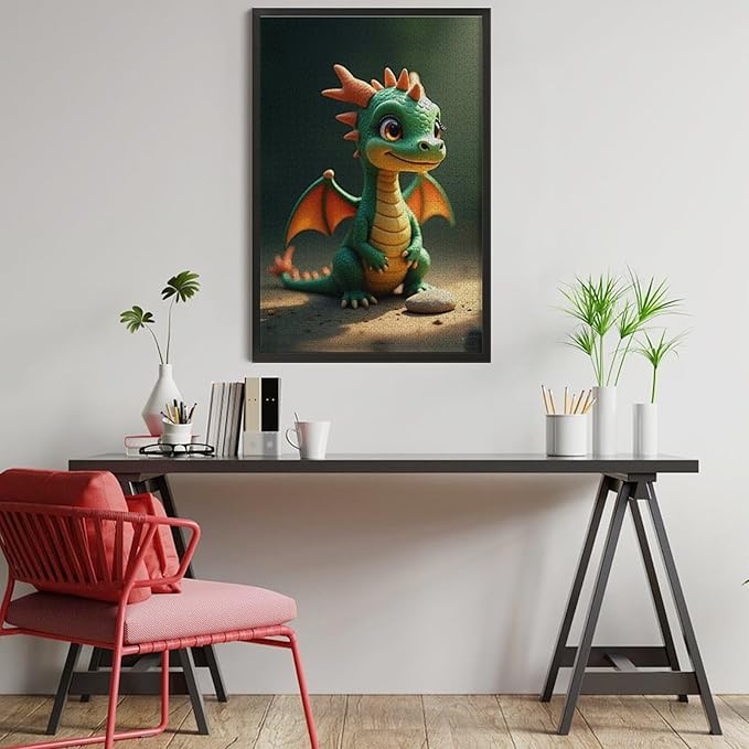 Wooden Puzzle - Green Dragon Jigsaw Puzzles，Wooden Puzzles for Adults 1000 Pieces Challenge Puzzles，Educational Games，Family Puzzles，Unique Gifts for Wall Art