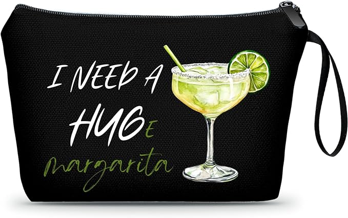 Margarita Cocktail Tequila Funny Unique Birthday Drink Gift Accessories for Women Female Coworker Friend Sister Bartender Mixologist Alcohol Lover Small Makeup Cosmetic Bag Valentine's day