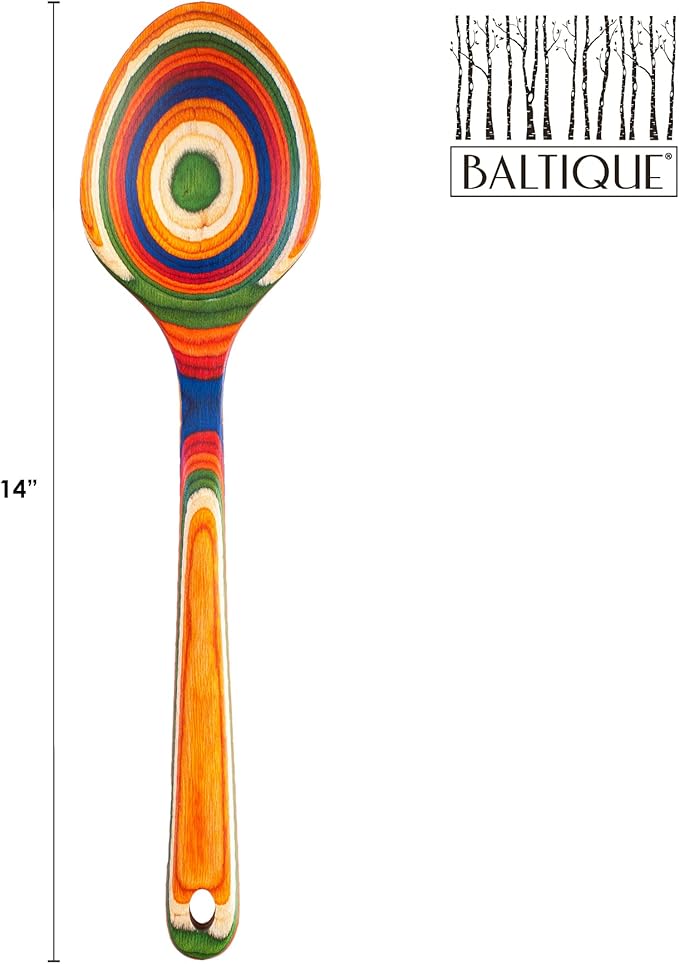 Totally Bamboo Baltique Marrakesh Collection 14" Grand Serving Spoon, Extra-Large Cooking Spoon, Safe for Use on Nonstick