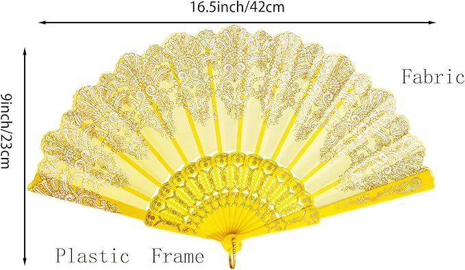 QIRMIZI 10 PACK Folding Handheld Fans,Silk Spanish fan, Perfect for Weddings, Parties, and Dancing,Mixed