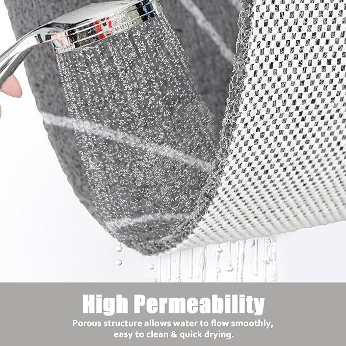 Square Shower Mat Non-Slip - 32x32 Inch Soft Comfort Bath Mat with Drainage Holes, PVC Loofah Massage Bathmat for Shower, Tub, Bathroom, Wet Areas, Quick Drying