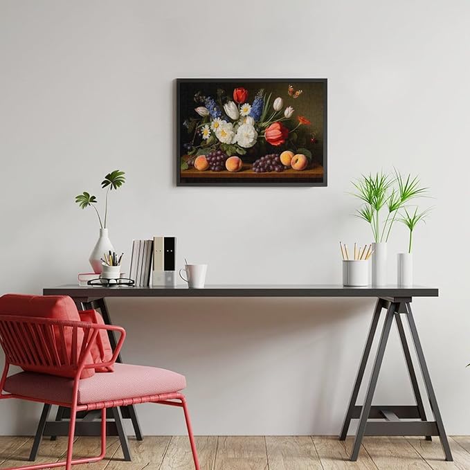 Wooden Puzzle - Vase Flower Grapes Peaches Wooden Puzzles for Adults 300 Pieces Challenge Puzzles，Educational Games，Family Puzzles，Unique Gifts for Wall Art ，Funny Puzzles