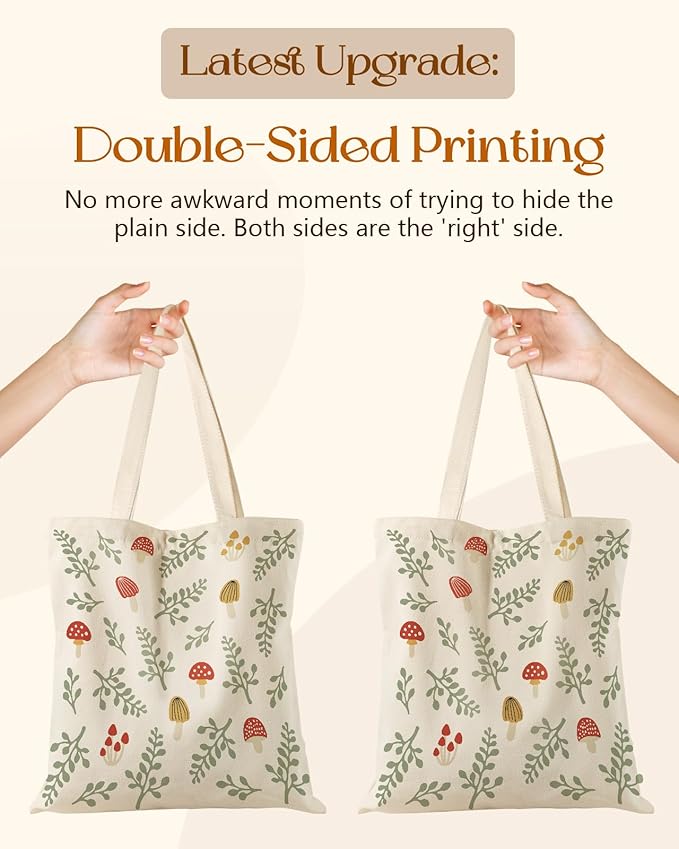 Miss Adola Aesthetic Tote Bag for Girls - with Magnetic Buckle and Zipper Inner Pocket for Women Lady Canvas Cotton Tote Bag