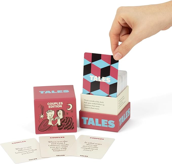 TALES 150 Conversation Starter Cards, Couples Edition, for Couples, Games for Adults, Date Night Ideas, Anniversaries, and Quality Time Together, Prompts for Deeper Connection