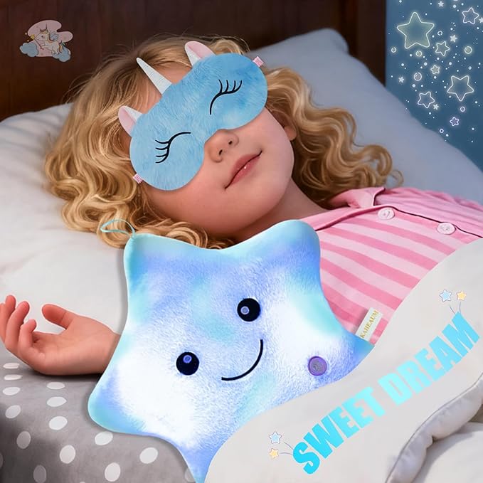 Throw Pillows for Couch Pillows for Living Room Decor Home Sofa Chair Seat Birthday Christmas New Year Gift,Personalized Decorative Star Cushion Case,Cute Plush Colorful Blue Throw Pillow Set