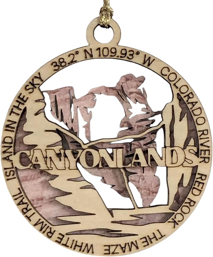 Canyonlands National Park Red Rock Landscape - Utah Souvenir 3" Wooden Ornament, 2-Layer Christmas Decor, Oregon-Made