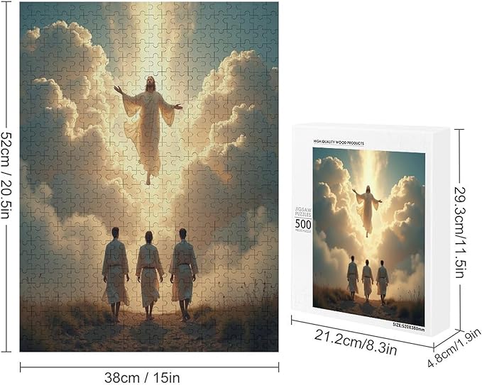 Christian Faith, Jesus Wooden Puzzle 500 Pieces Jigsaw Puzzles for Adults Puzzle Educational Toys Challenging Fun Games Gifts for Elders Kids Family and Friends