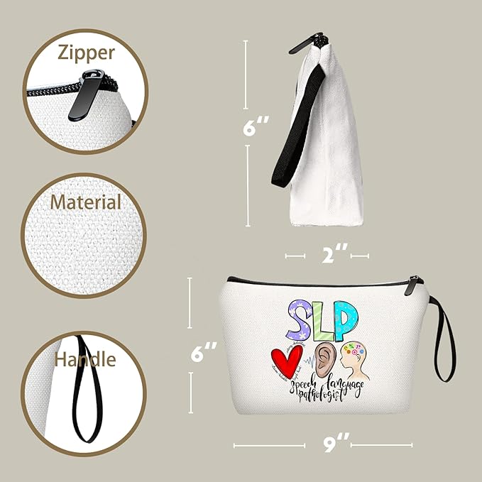 Speech Language Therapist Slp Pathologist Appreciation Thank You Gifts for Women Friend Her Makeup Bag Christmas