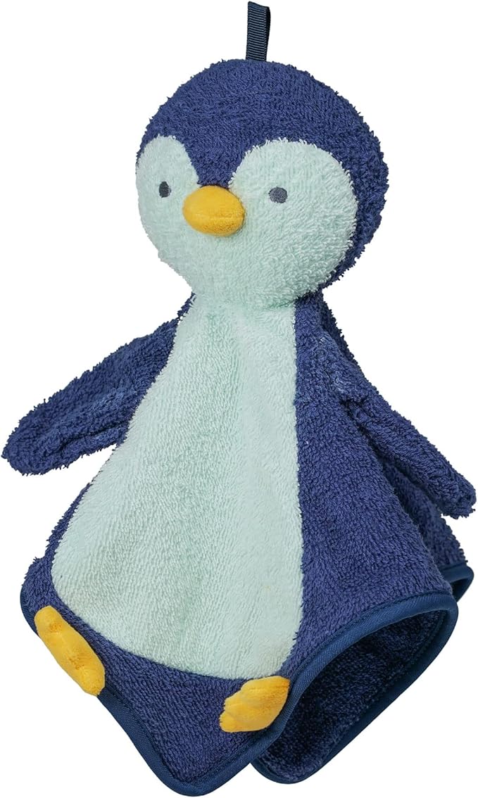 Manhattan Toy Penny Penguin Scrub-a-Dubbie Bathtime Puppet Washcloth for Infants, Toddlers and Kids