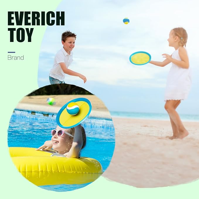 EVERICH TOY Upgraded Toss and Catch Ball Game Set, Outdoor Games for Kids Toys, Stocking Stuffers for Family Games, Beach Pool Yard Christmas Toys Birthday Gifts for Boys Girls 3 4 5 6 7 8-12 Year Old