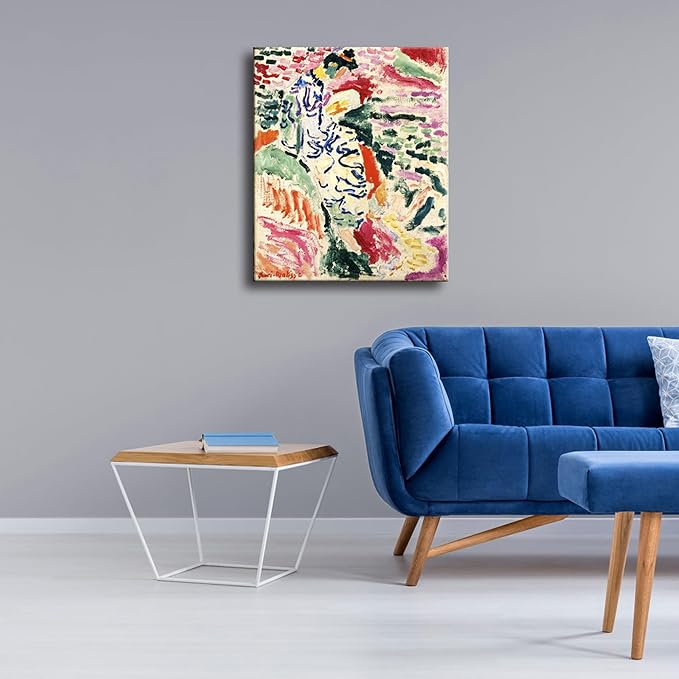 Wieco Art Canvas Prints Wall Art Woman Beside the Water 1905 by Henri Mattise Abstract Colorful Art Matisse Posters Canvas Prints for Wall and Home Office Decorations