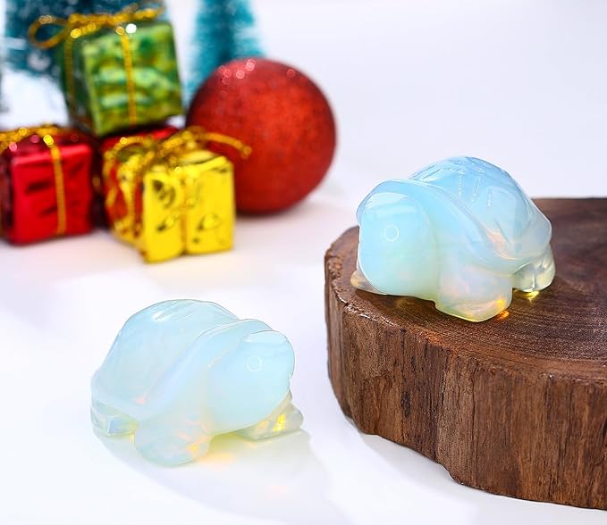 DUQGUHO 2" Travel Turtle Gift Decor Crystals Figurines Opal Crystal Best Turtles Travels Gifts for Women Traveling Travelers Cute Decorations