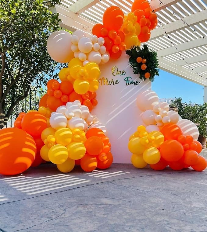 Bezente Orange Giant Balloons 36 Inch - 8 Pack Jumbo Large Round Light Orange Latex Balloon for Photo Shoot Birthday Graduation Bridal Shower Halloween Party Decorations