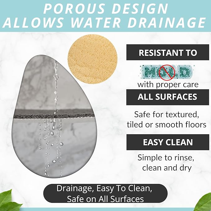 Enkosi Loofah Shower Mat Non-Slip - Anti-Slip Bath Mat for Inside Showers, Tub, Bathtub, Bathroom - Quick Dry PVC with Drain Holes - Cushioned Safety Grip - Secure for Kids and Elderly (Beige 24x24)