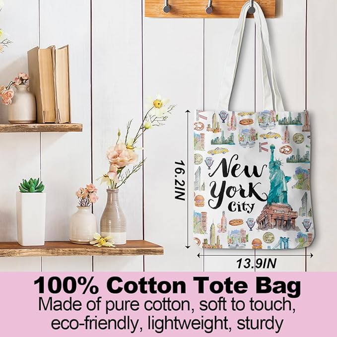 Jeilink New York Souvenirs and Gifts Beach Weekender Tote Travel Reusable Grocery Bags Girls Trip